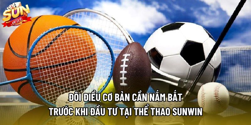 Đôi điều cơ bản cần nắm bắt trước khi đầu tư tại thể thao sunwin